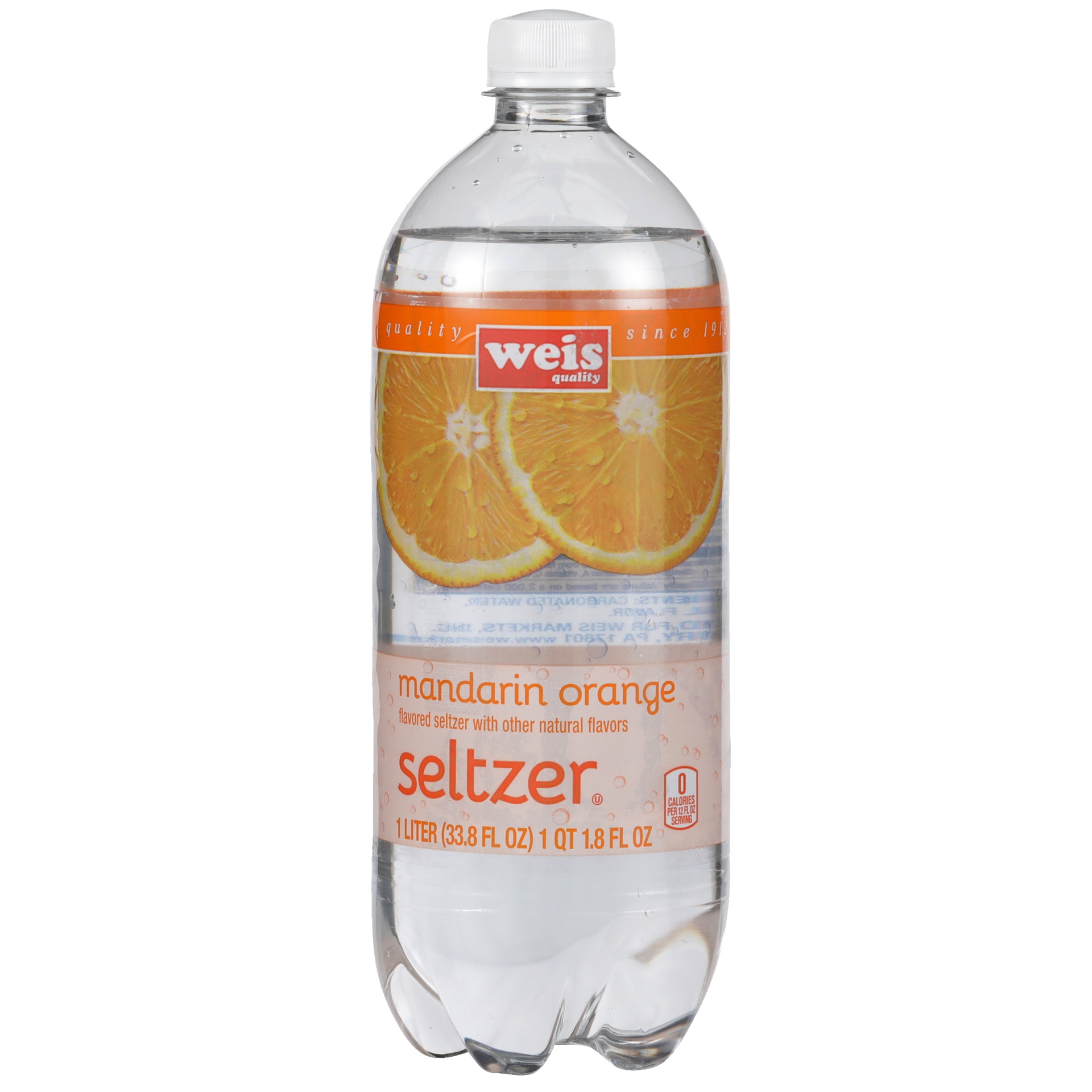 slide 1 of 6, Weis Quality Mandarin Orange Seltzer, 33.8 fl oz