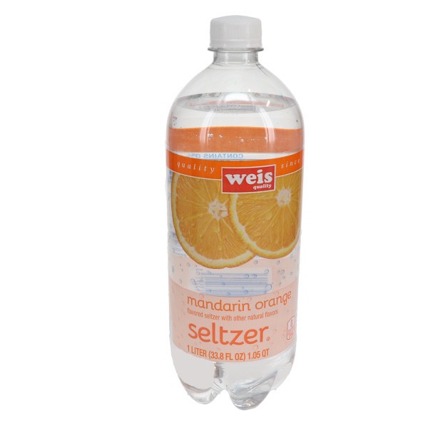 slide 1 of 6, Weis Quality Mandarin Orange Seltzer - 33.8 fl oz, 33.8 fl oz