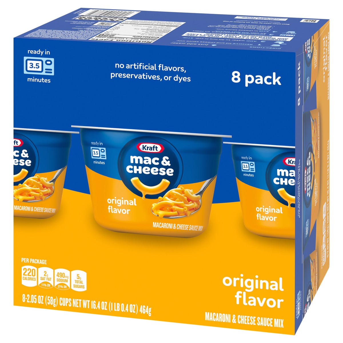 slide 5 of 9, Kraft Original Mac & Cheese, 8 ct Box, 2.05 oz Cups, 8 ct; 2.05 oz