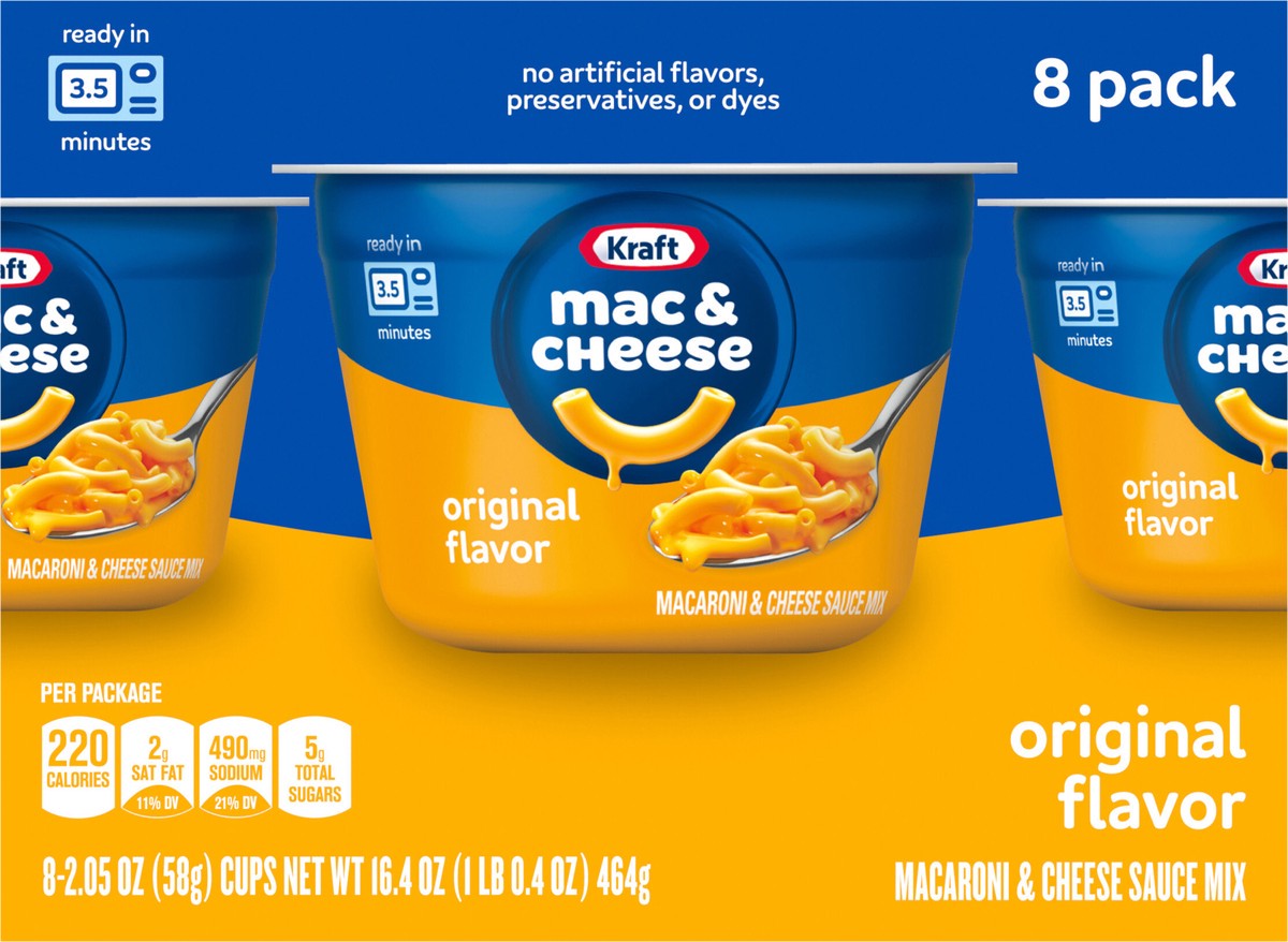 slide 9 of 9, Kraft Original Mac & Cheese, 8 ct Box, 2.05 oz Cups, 8 ct; 2.05 oz