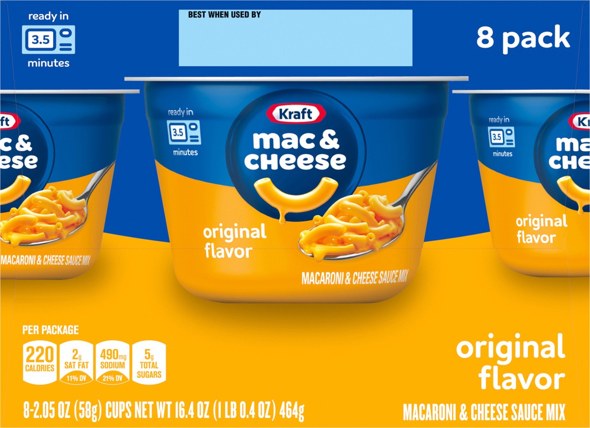 slide 4 of 9, Kraft Original Mac & Cheese, 8 ct Box, 2.05 oz Cups, 8 ct; 2.05 oz