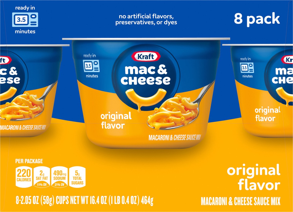 slide 8 of 9, Kraft Original Mac & Cheese, 8 ct Box, 2.05 oz Cups, 8 ct; 2.05 oz