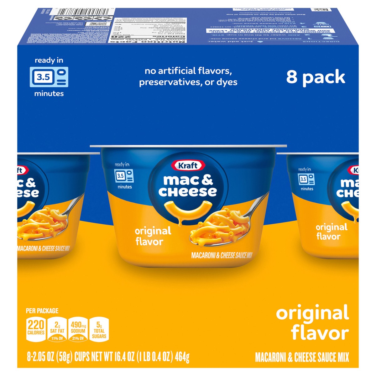 slide 1 of 9, Kraft Original Mac & Cheese, 8 ct Box, 2.05 oz Cups, 8 ct