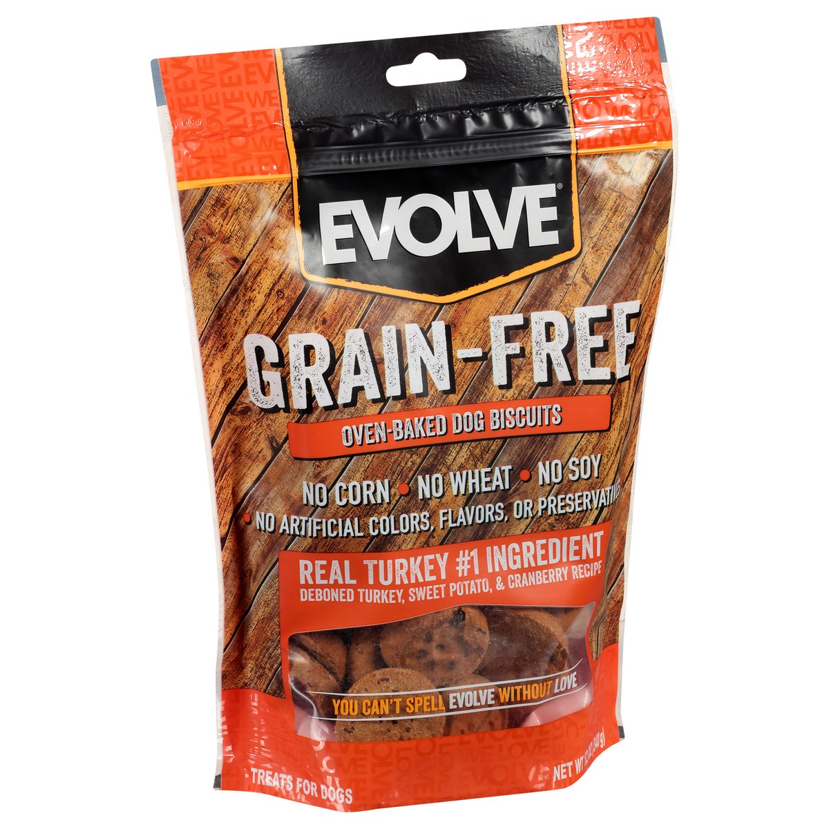 slide 4 of 9, Evolve Grain-Free Oven-Baked Deboned Turkey, Sweet Potato, & Cranberry Recipe Dog Biscuits 12 oz, 12 oz