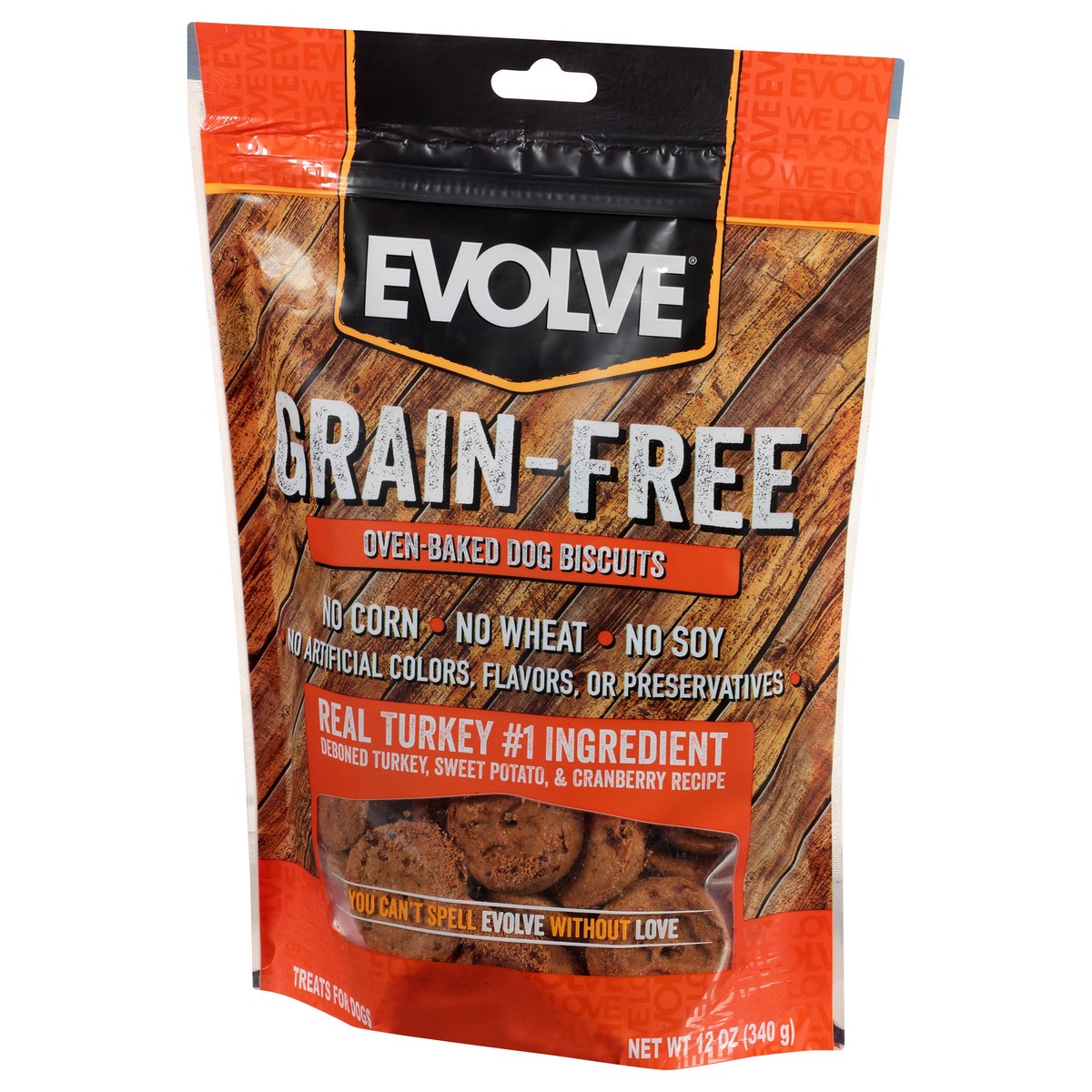 slide 7 of 9, Evolve Grain-Free Oven-Baked Deboned Turkey, Sweet Potato, & Cranberry Recipe Dog Biscuits 12 oz, 12 oz