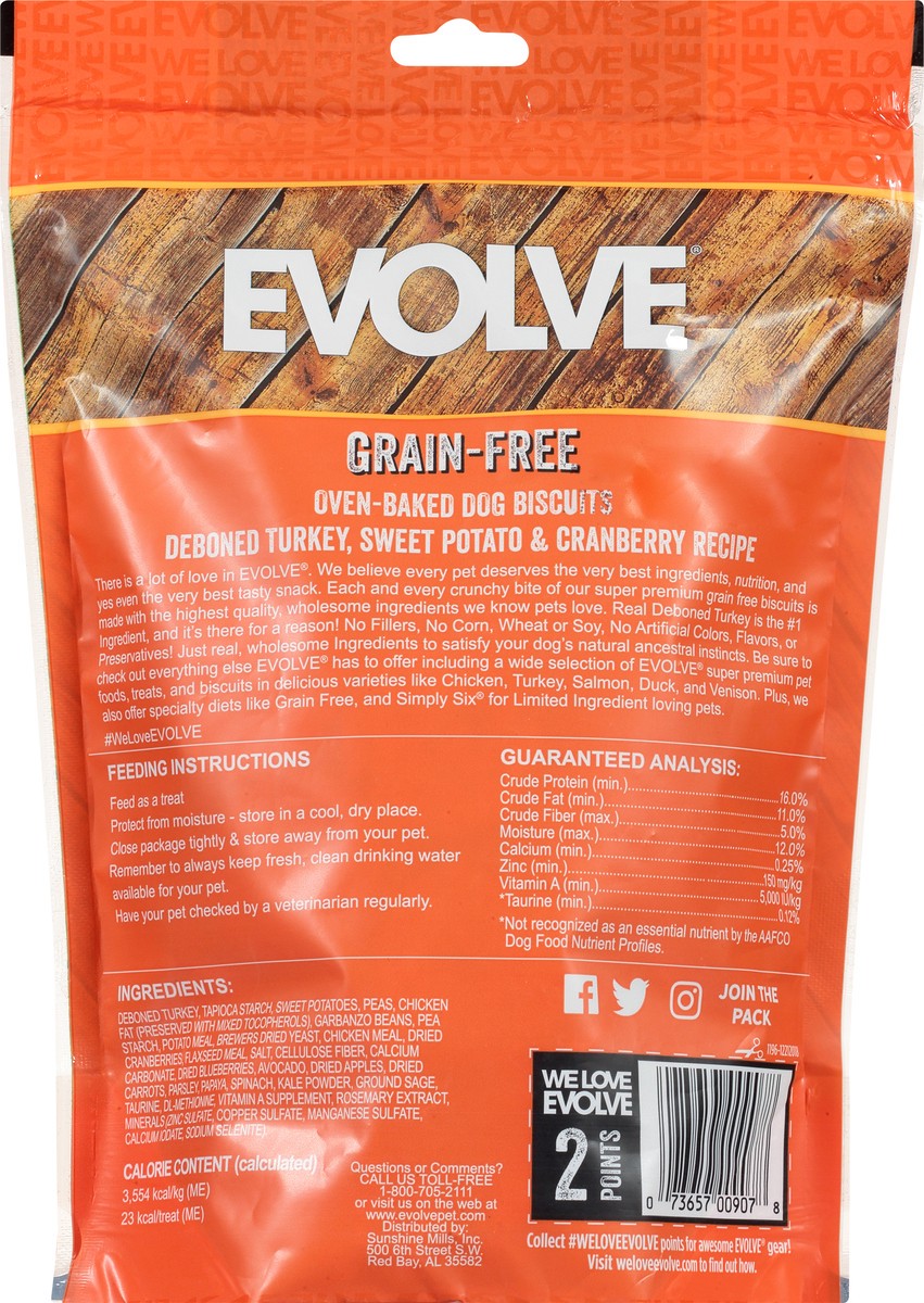 slide 9 of 9, Evolve Grain-Free Oven-Baked Deboned Turkey, Sweet Potato, & Cranberry Recipe Dog Biscuits 12 oz, 12 oz