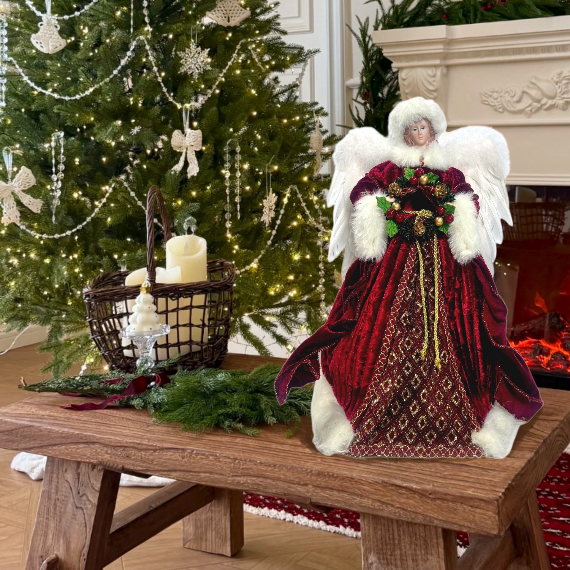 slide 3 of 3, 16" Angel With Wreath By Ashland, 16 in