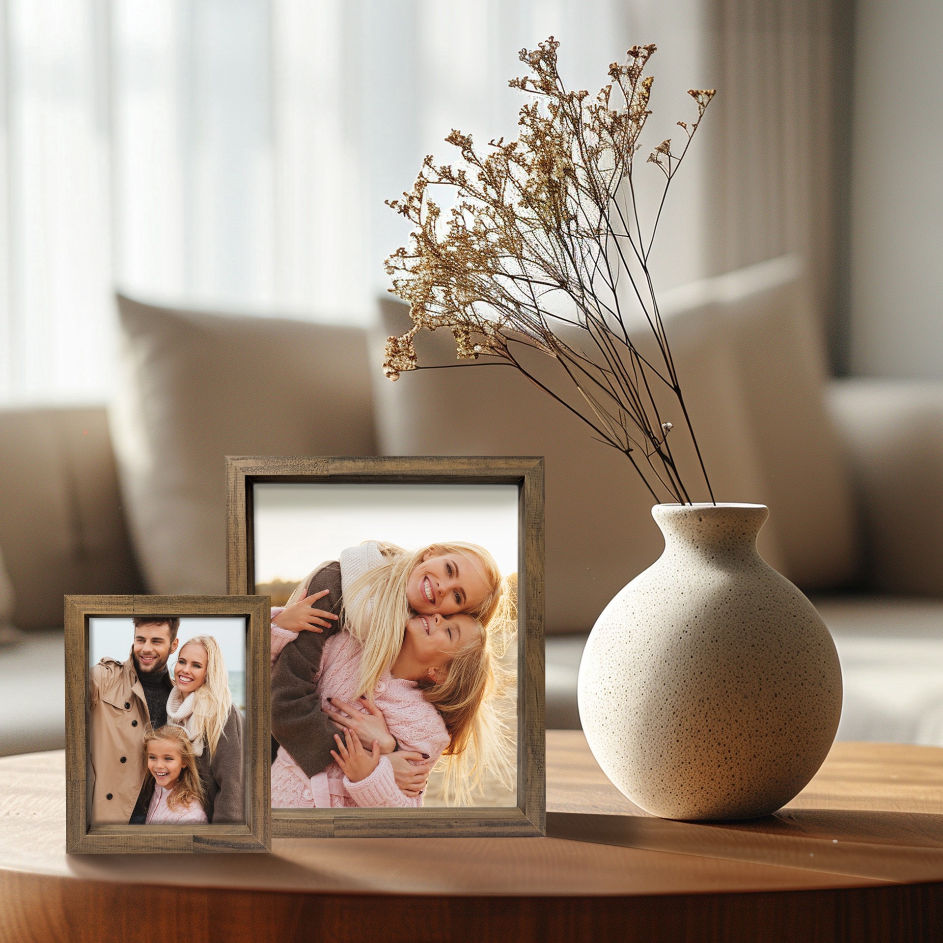 slide 5 of 6, Expressions Brown Linear Wood Frame By Studio Decor, 8 in x 10 in