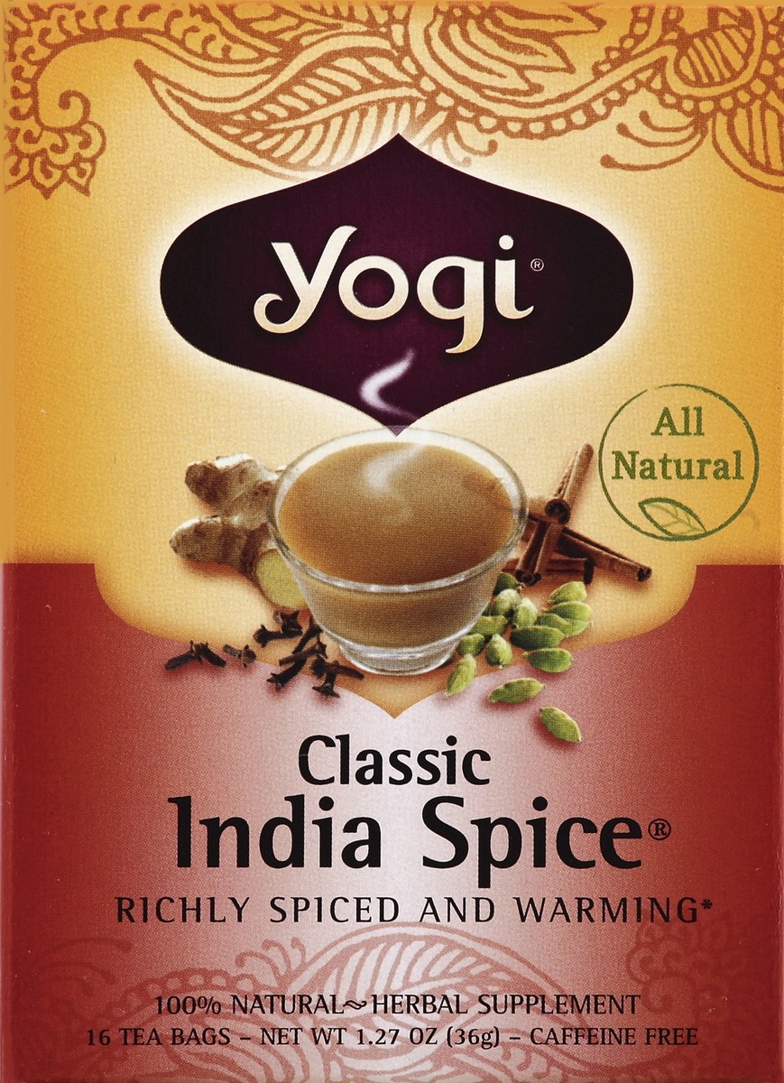 slide 4 of 4, Yogi Tea, Classic India Spice, Caffeine Free, Bags, 16 ct