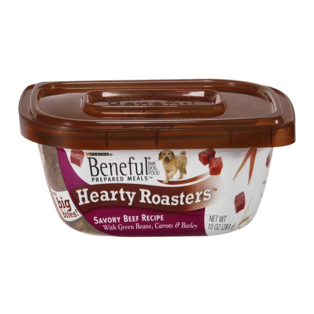 slide 1 of 6, Purina Beneful Prepared Meals Dog Food Hearty Roasters Savory Beef Recipe, 10 oz