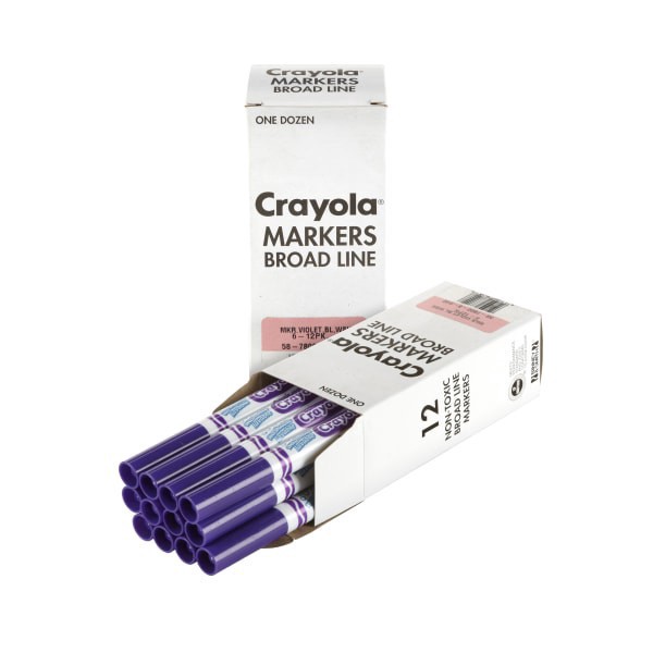 slide 4 of 4, Crayola® Washable Broad Line Markers, Violet, Pack Of 12 Markers, 12 ct