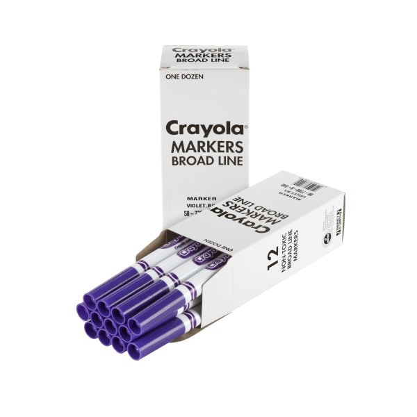 slide 3 of 4, Crayola® Washable Broad Line Markers, Violet, Pack Of 12 Markers, 12 ct