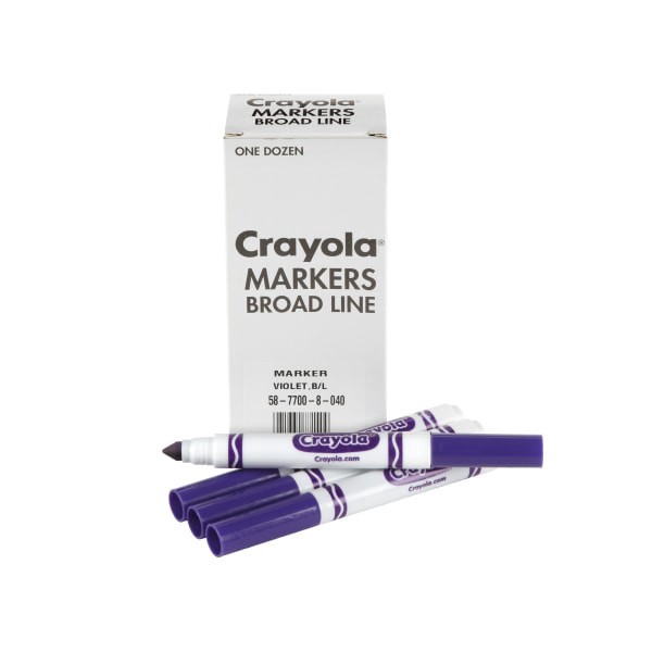 slide 2 of 4, Crayola® Washable Broad Line Markers, Violet, Pack Of 12 Markers, 12 ct