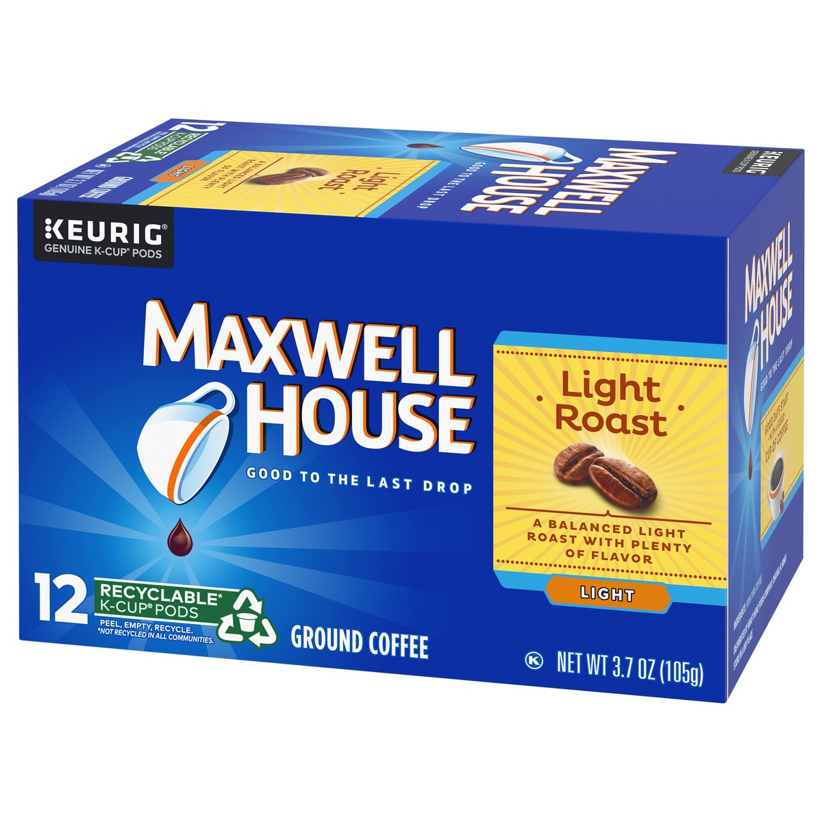 slide 9 of 9, Maxwell House Light Coffee Light Roast K-Cup Coffee Pods, 12 ct Box, 12 ct