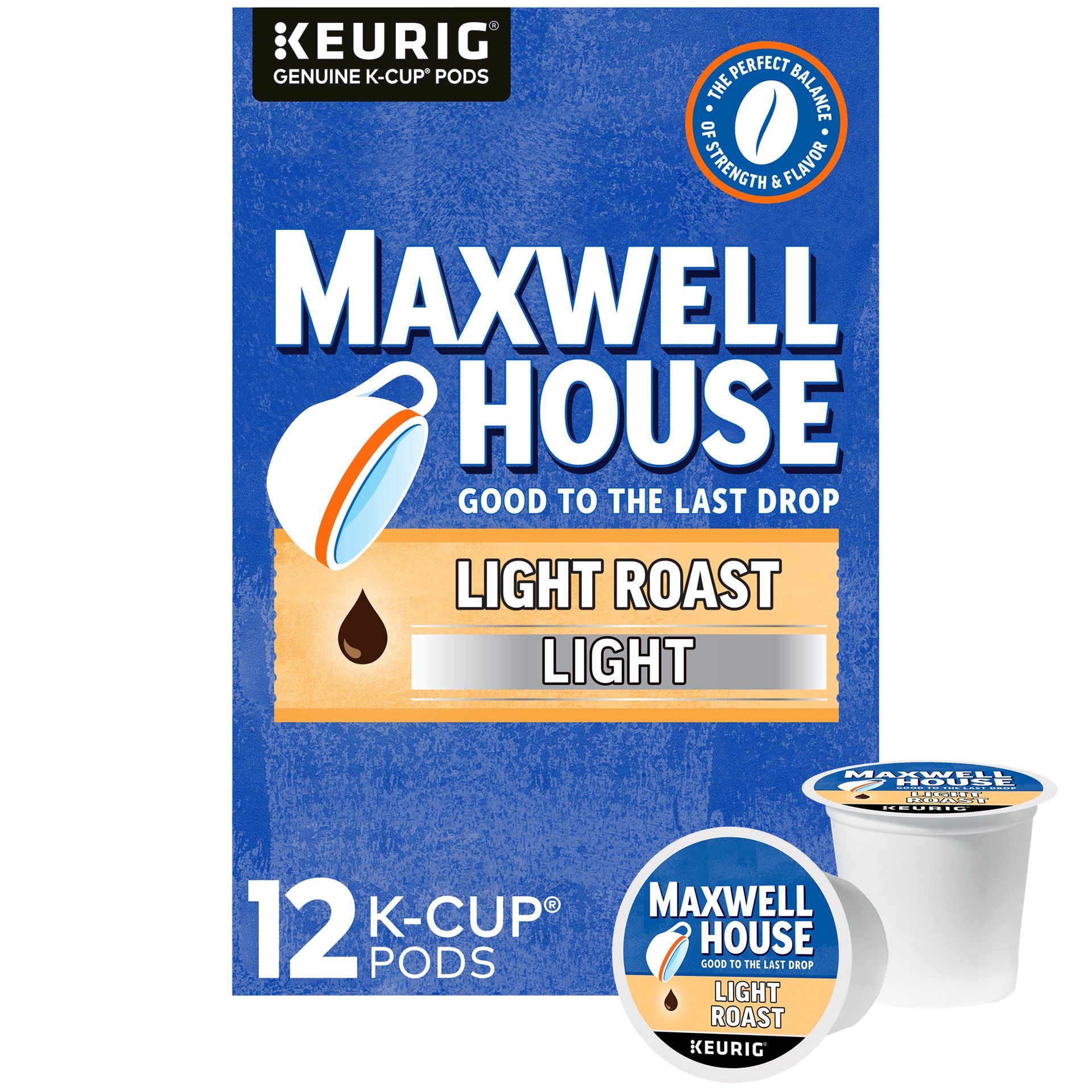 slide 1 of 9, Maxwell House Light Coffee Light Roast K-Cup Coffee Pods, 12 ct Box, 12 ct