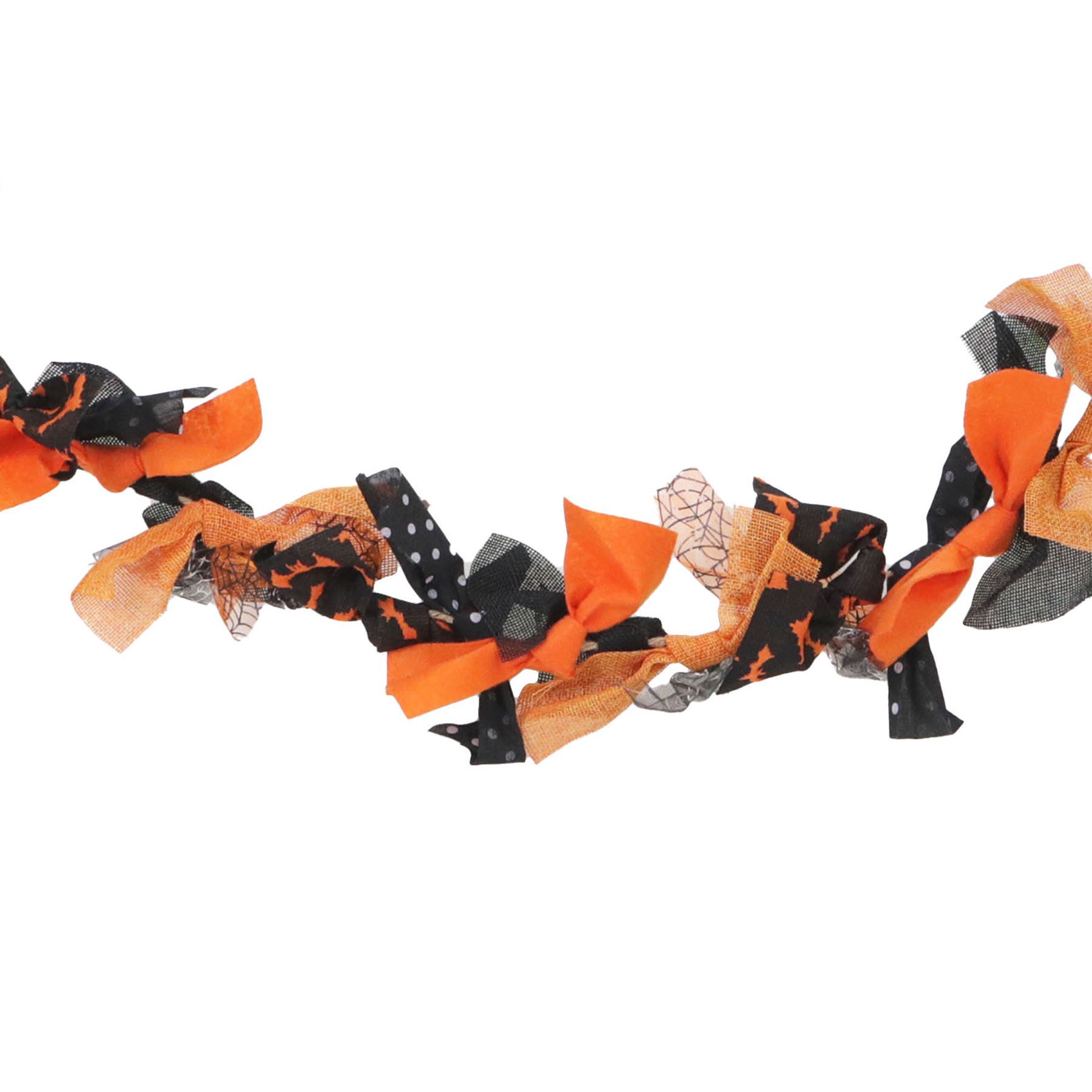 slide 2 of 2, 6ft. Orange & Black Fabric Garland By Ashland, 6 ft