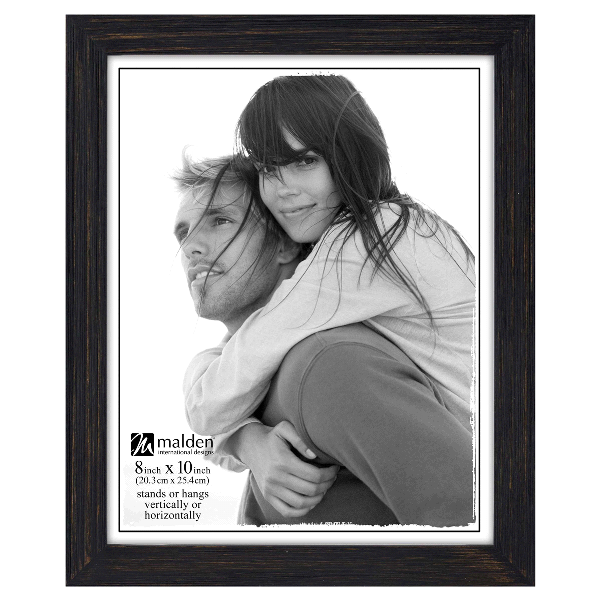 slide 1 of 1, Malden Black Distressed Linear 8x10 Photo Frame, 1 ct