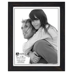 Malden Black Distressed Linear 8x10 Photo Frame