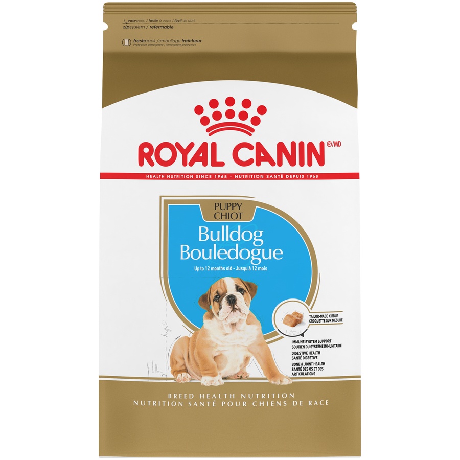 slide 1 of 9, Royal Canin Breed Health Nutrition Bulldog Puppy Dry Dog Food, 30 lb