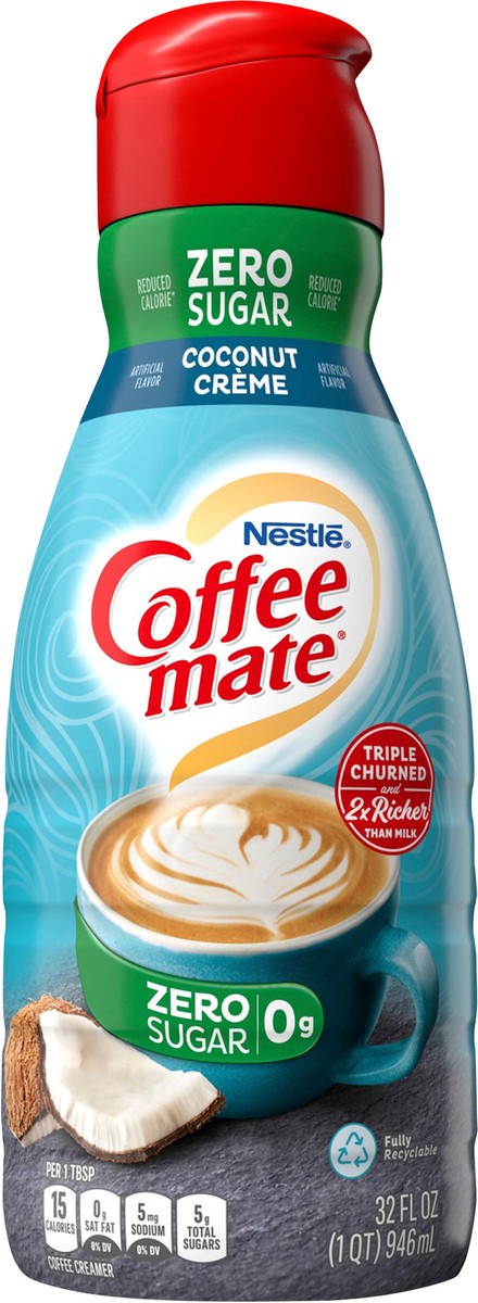 slide 7 of 7, Coffee mate Zero Sugar Coconut Creme Liquid Coffee Creamer, 32 oz