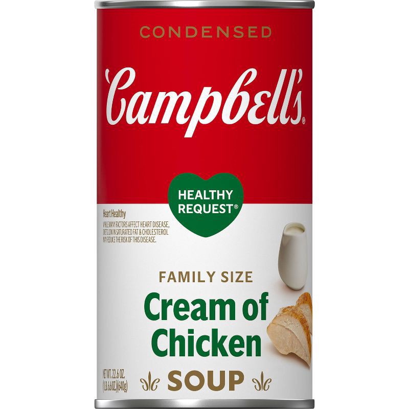 slide 1 of 5, Campbell's Condensed Family Size Healthy Request Cream of Chicken Soup, 22.6 oz