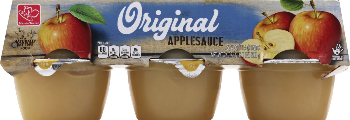 slide 4 of 4, Harris Teeter Apple Sauce - Original, 24 oz