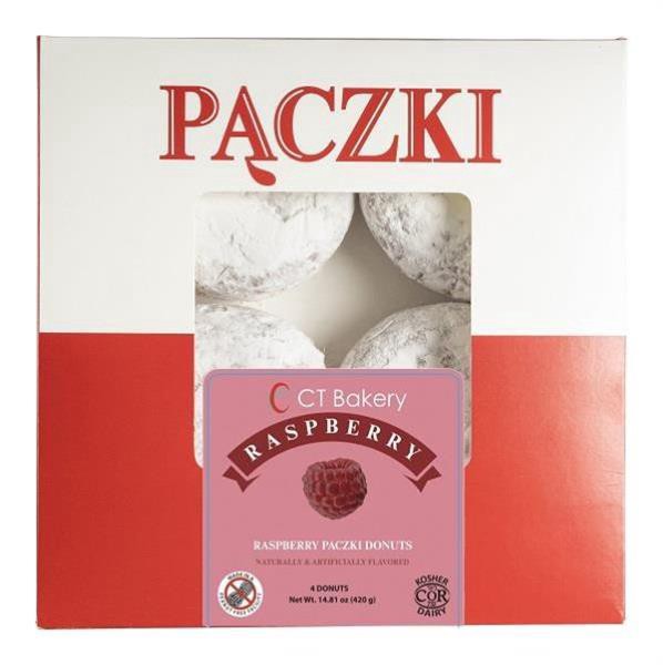slide 1 of 1, CT Bakery Paczkis Donuts With Raspberry Filling And Icing Sugar, 14.81 oz