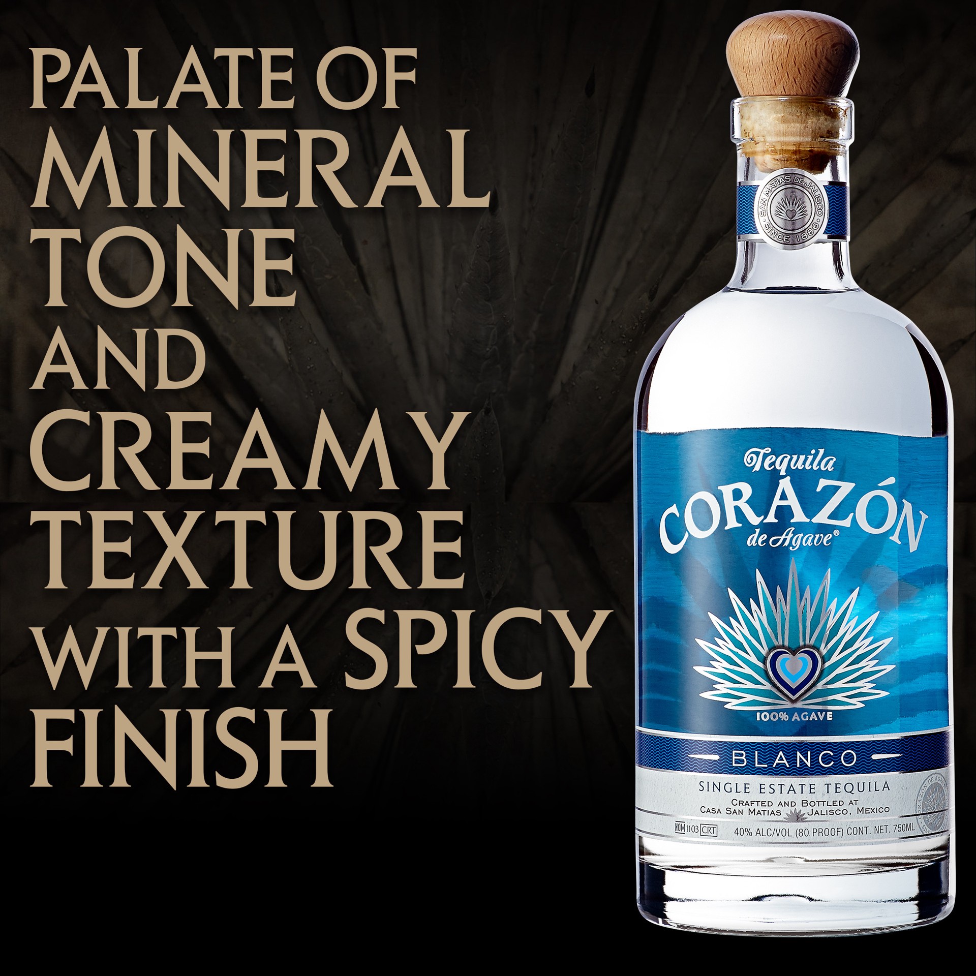 slide 2 of 2, Corazón Blanco Tequila, 750ml, 80 Proof, 750 ml