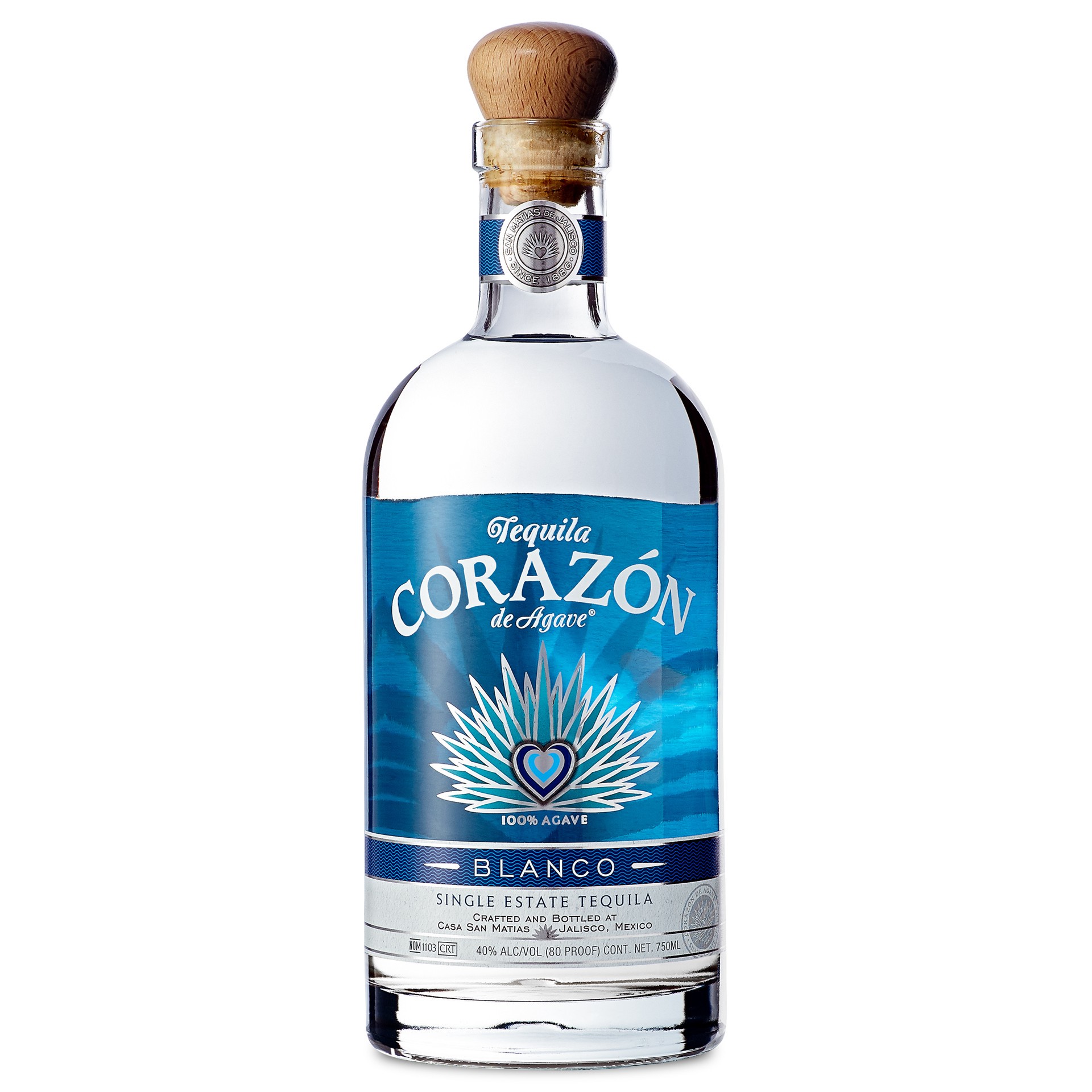 slide 1 of 2, Corazón Blanco Tequila, 750ml, 80 Proof, 750 ml