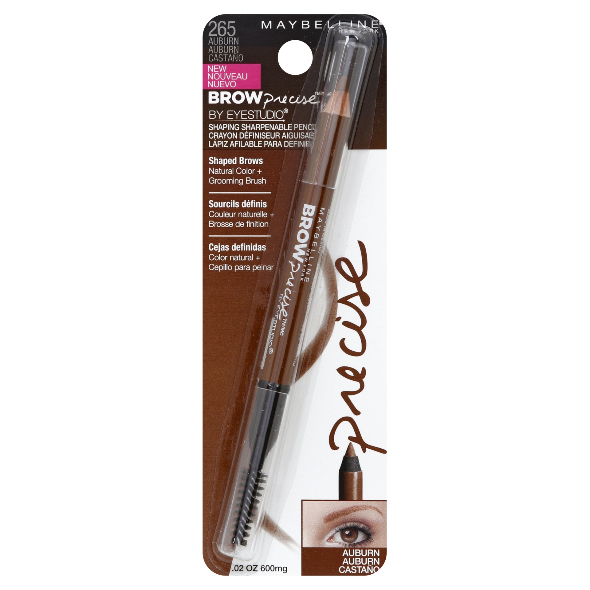 slide 1 of 1, Maybelline Brow Precise Shaping Pencil - 265 Auburn, 0.02 oz