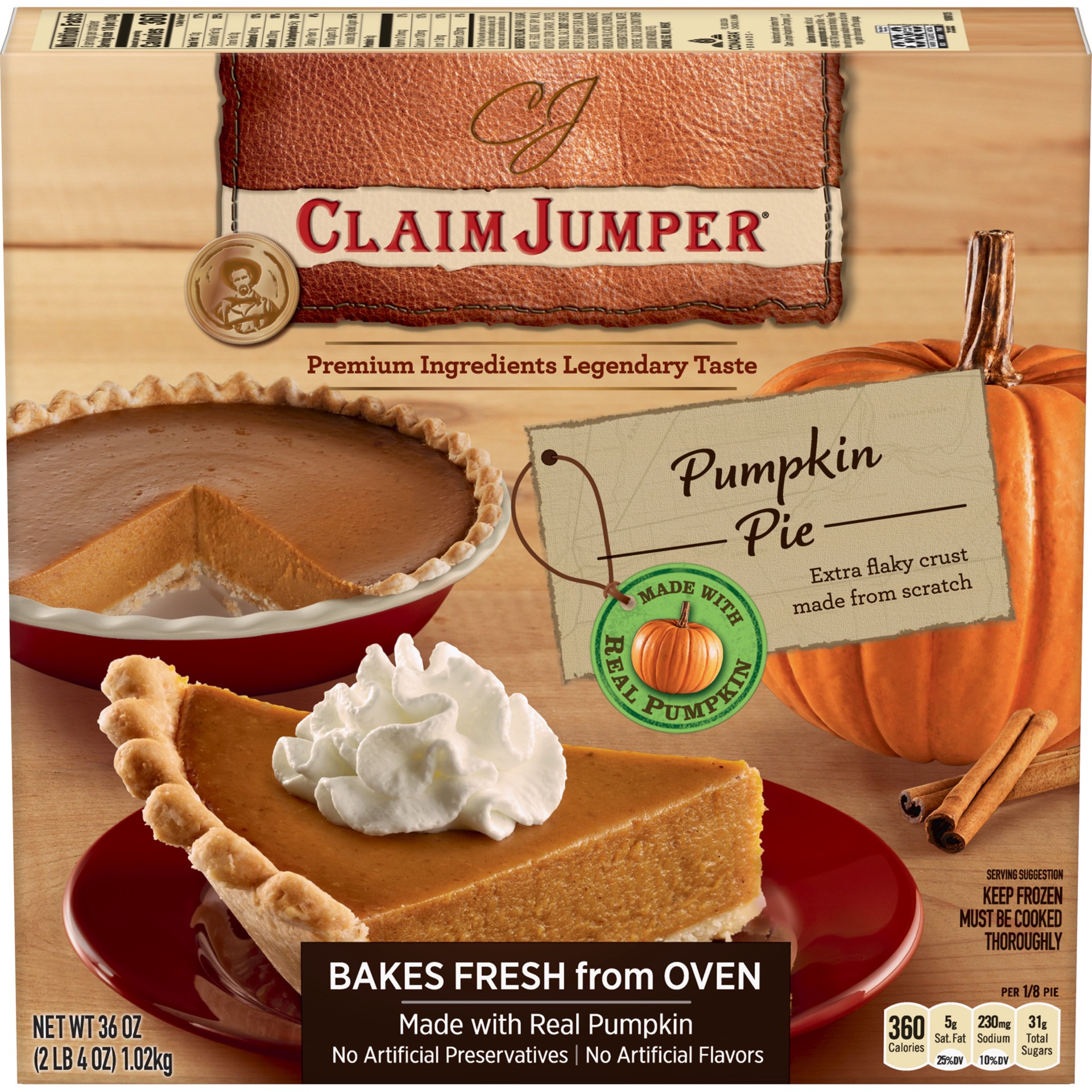 slide 1 of 5, Claim Jumper Pumpkin Pie Frozen Dessert, 36 Oz, 36 oz