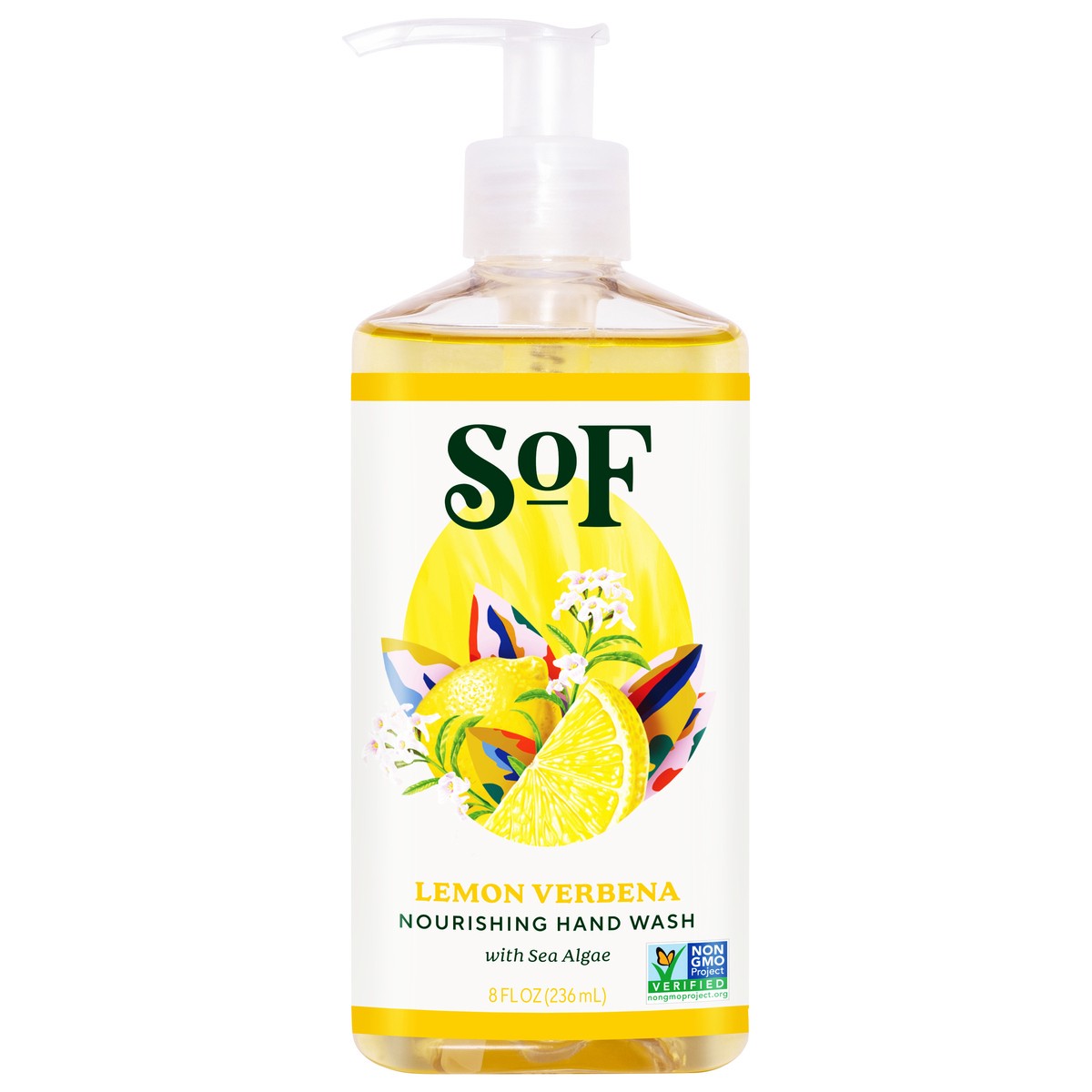 slide 1 of 9, SOF Nourishing Lemon Verbena Hand Wash with Sea Algae 8 fl oz, 8 fl oz