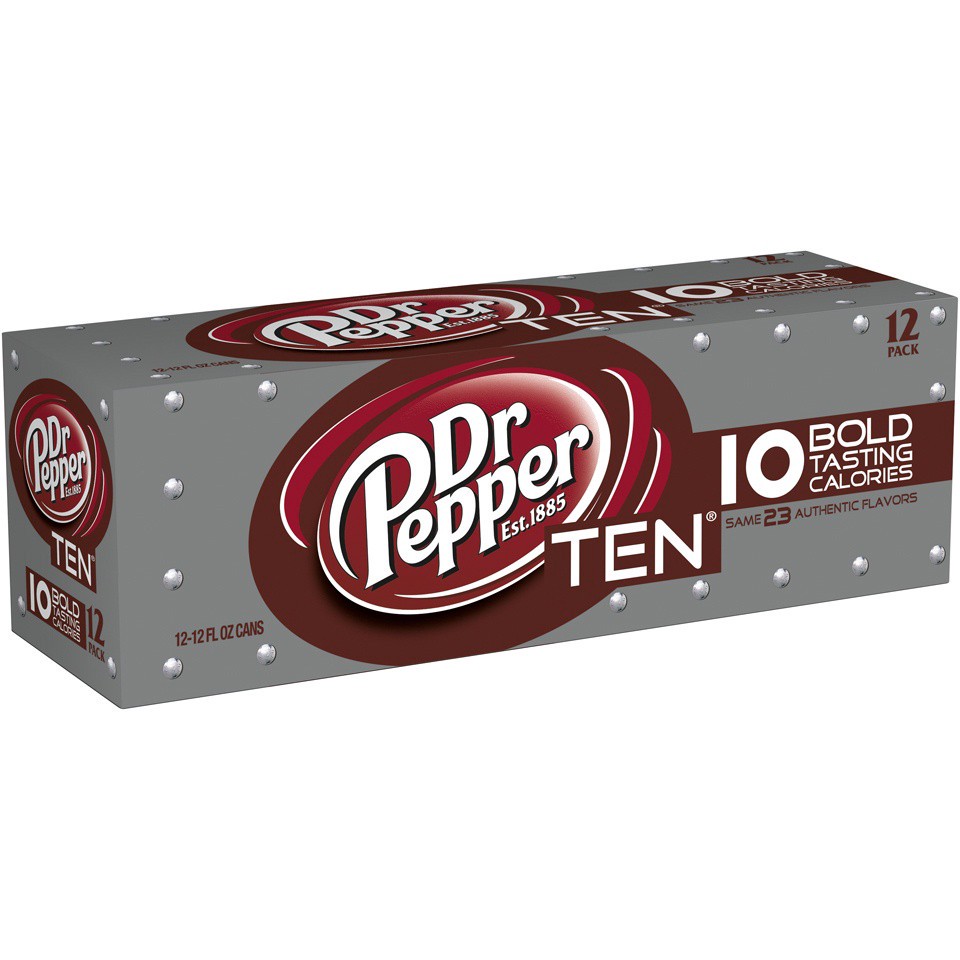 slide 3 of 3, Dr Pepper TEN, 12 ct; 12 fl oz