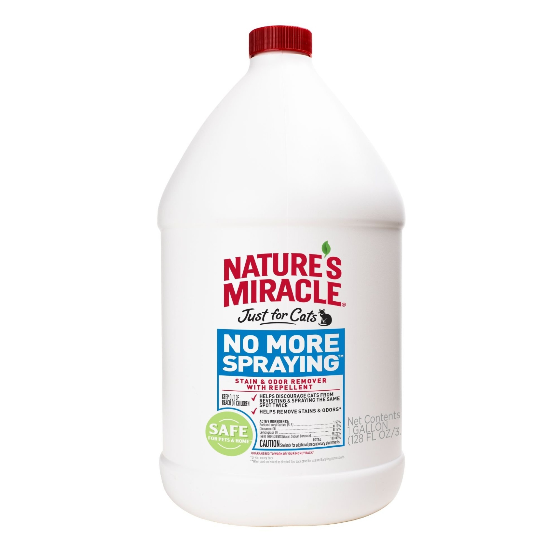 slide 1 of 1, Nature's Miracle No More Spraying Just for Cats Stain & Odor Remover, 1 gal