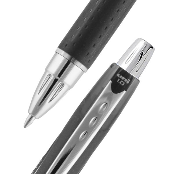 slide 7 of 7, uni-ball Jetstream Rt Retractable Ballpoint Pens, Bold Point, 1.0 Mm, Black Barrel, Black Ink, Pack Of 3, 3 ct