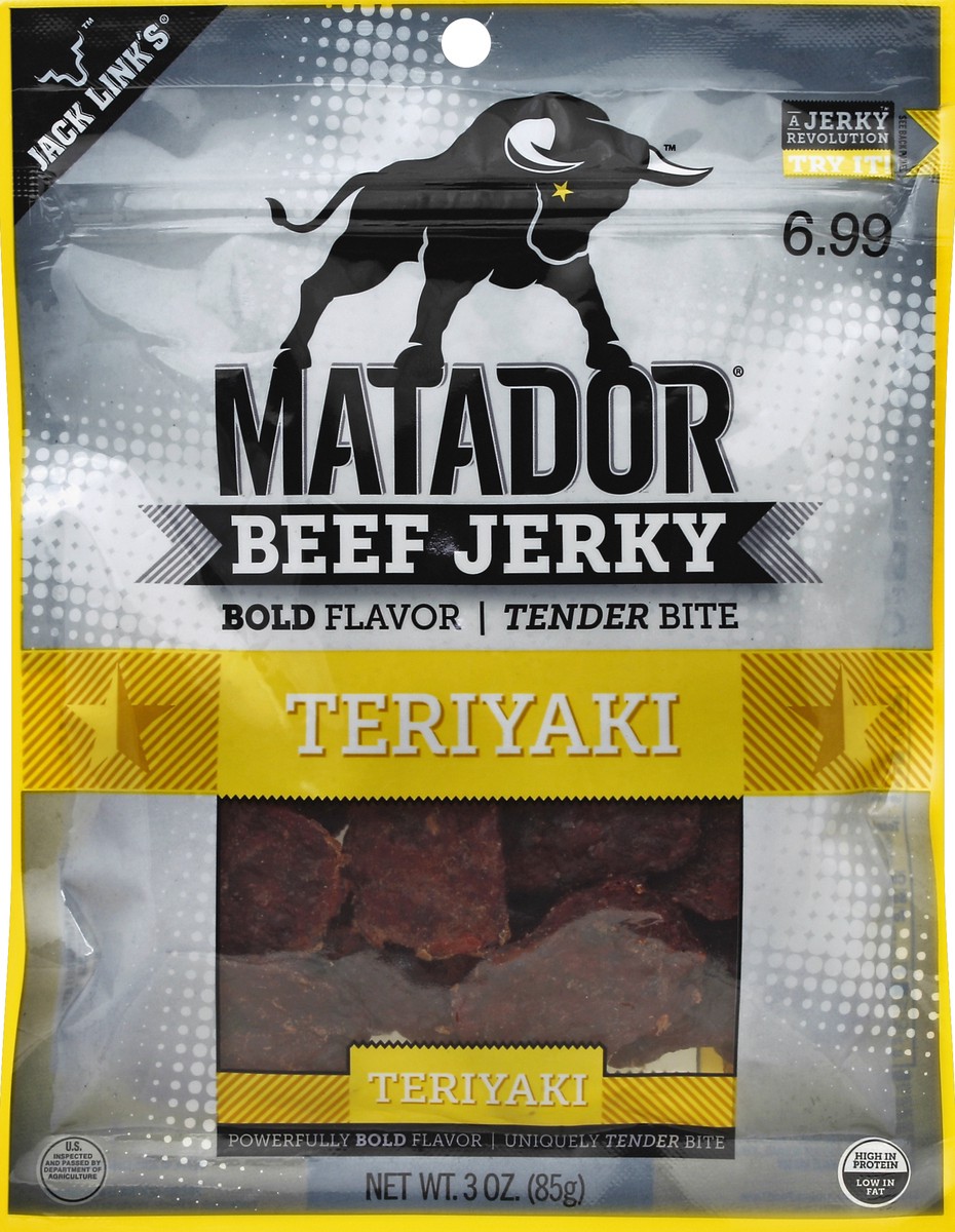 slide 5 of 6, Matador Teriyaki Beef Jerky, 3 oz