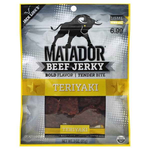 slide 1 of 6, Matador Teriyaki Beef Jerky, 3 oz