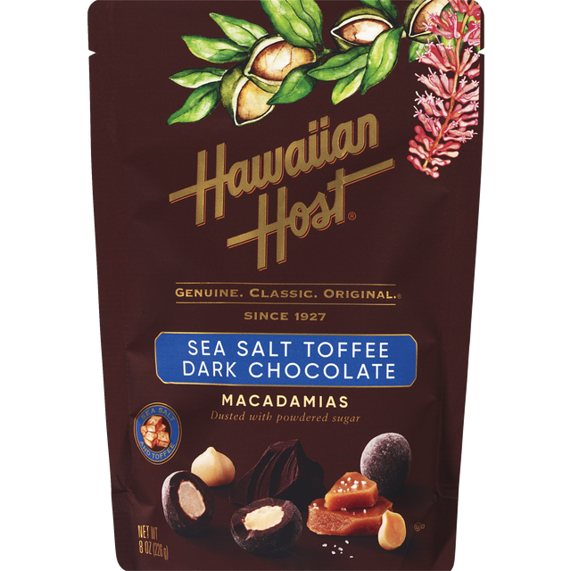 slide 1 of 1, Hawaiian Host Sea Salt Toffee Dark Chocolate Mac, 8 oz