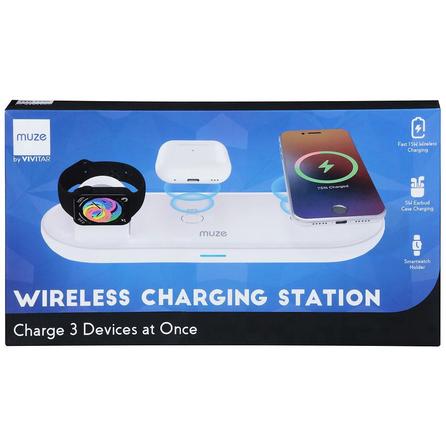 slide 1 of 5, Muze Wireless Charging Station 1 ea, 1 ct