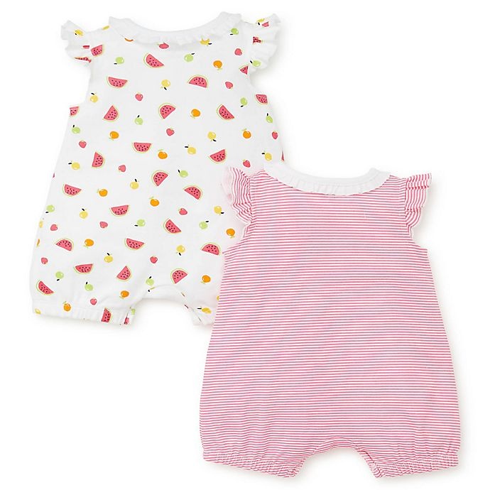 slide 2 of 2, Little Me Newborn Fruit Rompers, 2 ct