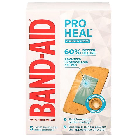 slide 1 of 1, Band-aid Pro Heal Large Aos 5ct - 5 CT, 5 ct