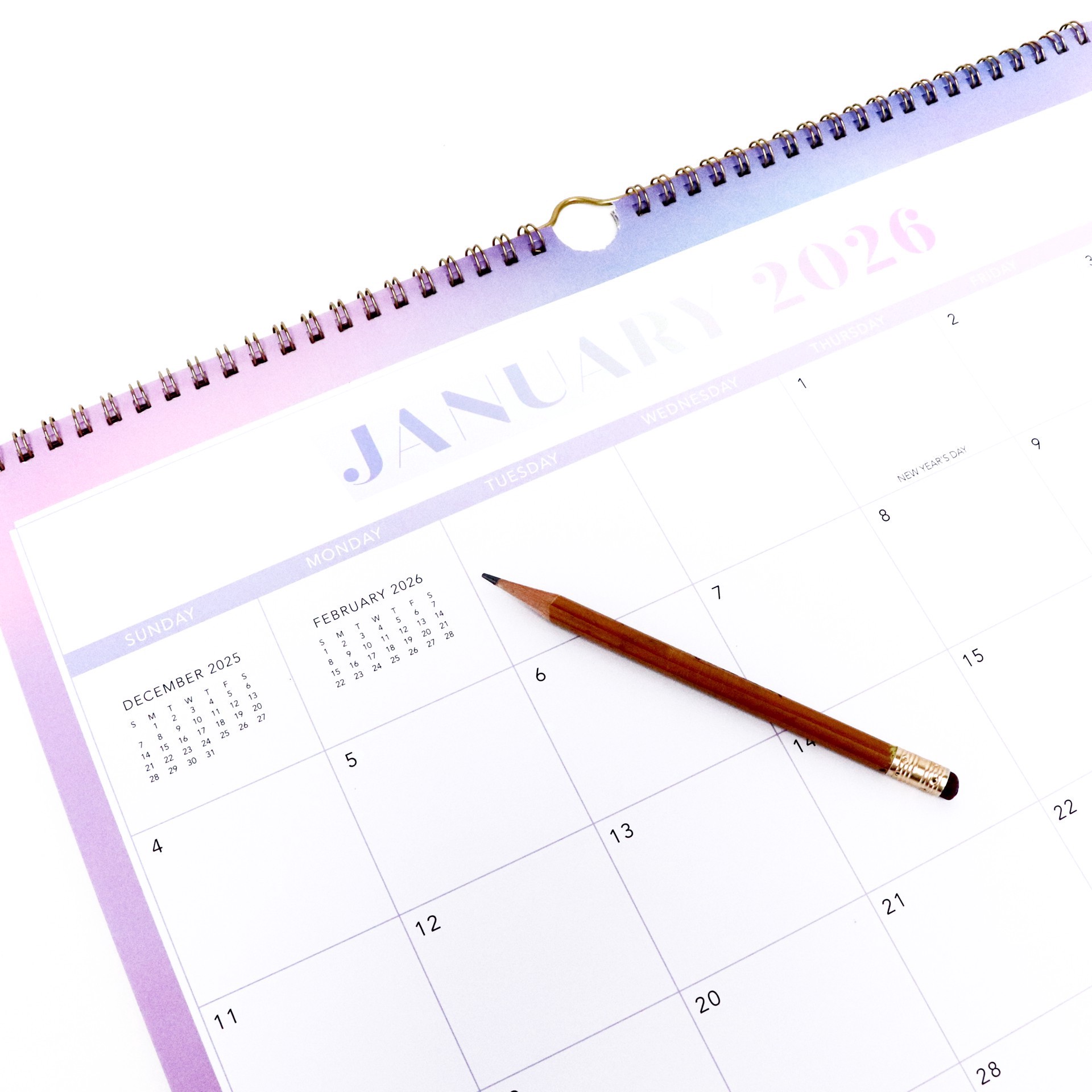 slide 2 of 3, 15" X 12" Ombre 2026 Wall Calendar By Recollections, 15 in x 12 in