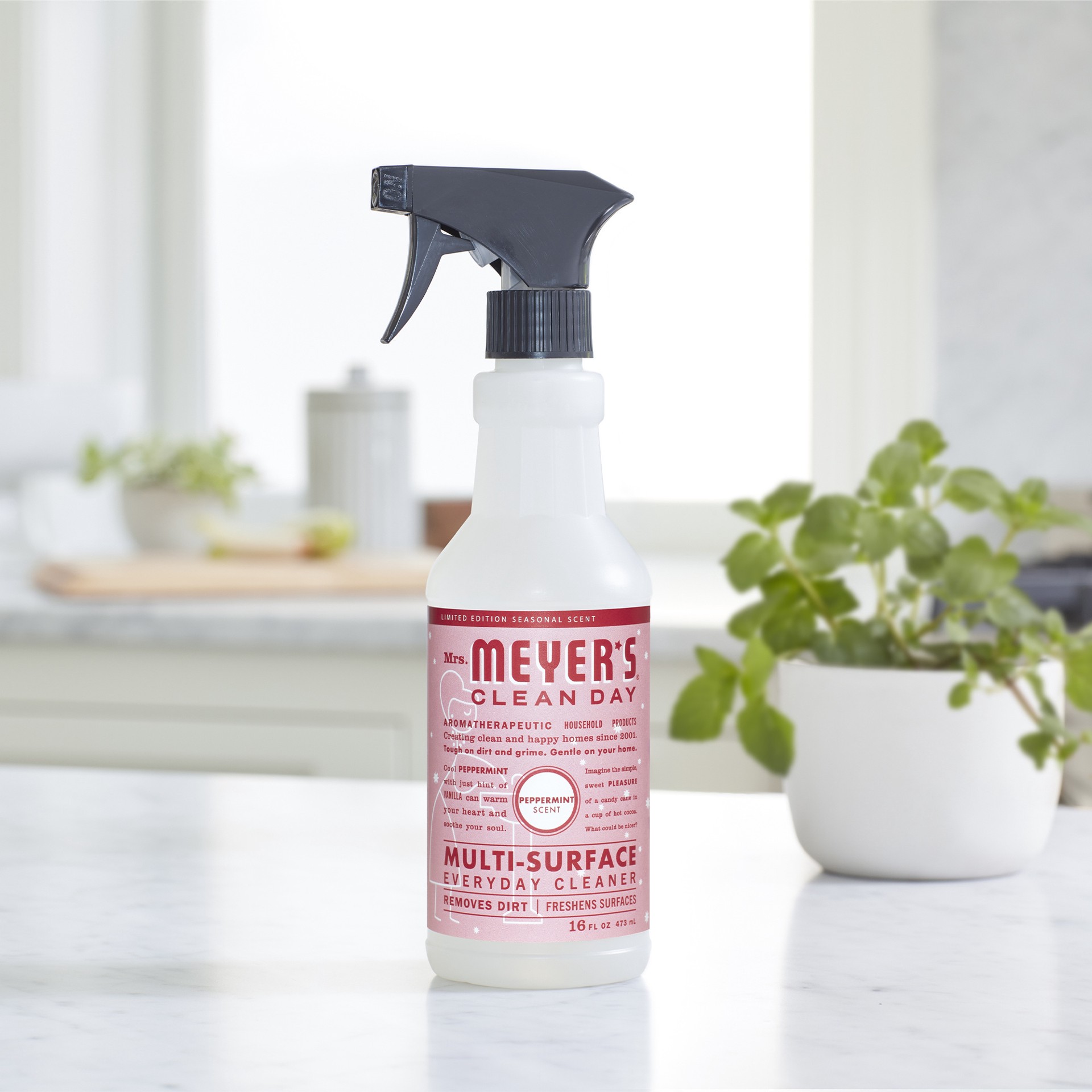slide 6 of 9, Mrs. Meyer's Mrs. Meyer''s Clean Day Multi-Surface Everyday Cleaner, Peppermint Scent, 16 Ounce Bottle, 1 ct