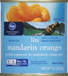 Kroger Lite Peeled Segments of Mandarin Oranges in Juice - 10.5 oz