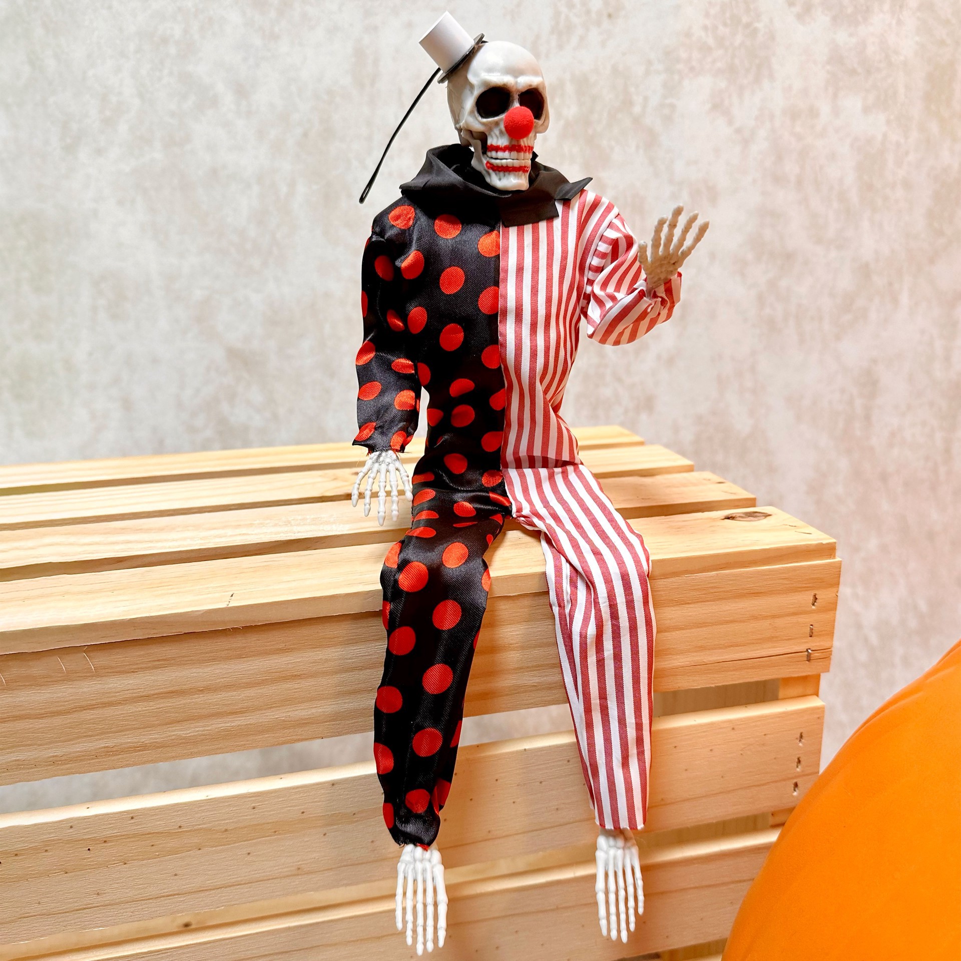 slide 2 of 2, 8.25" Hanging Clown Skeleton By Ashland, 8.25 in