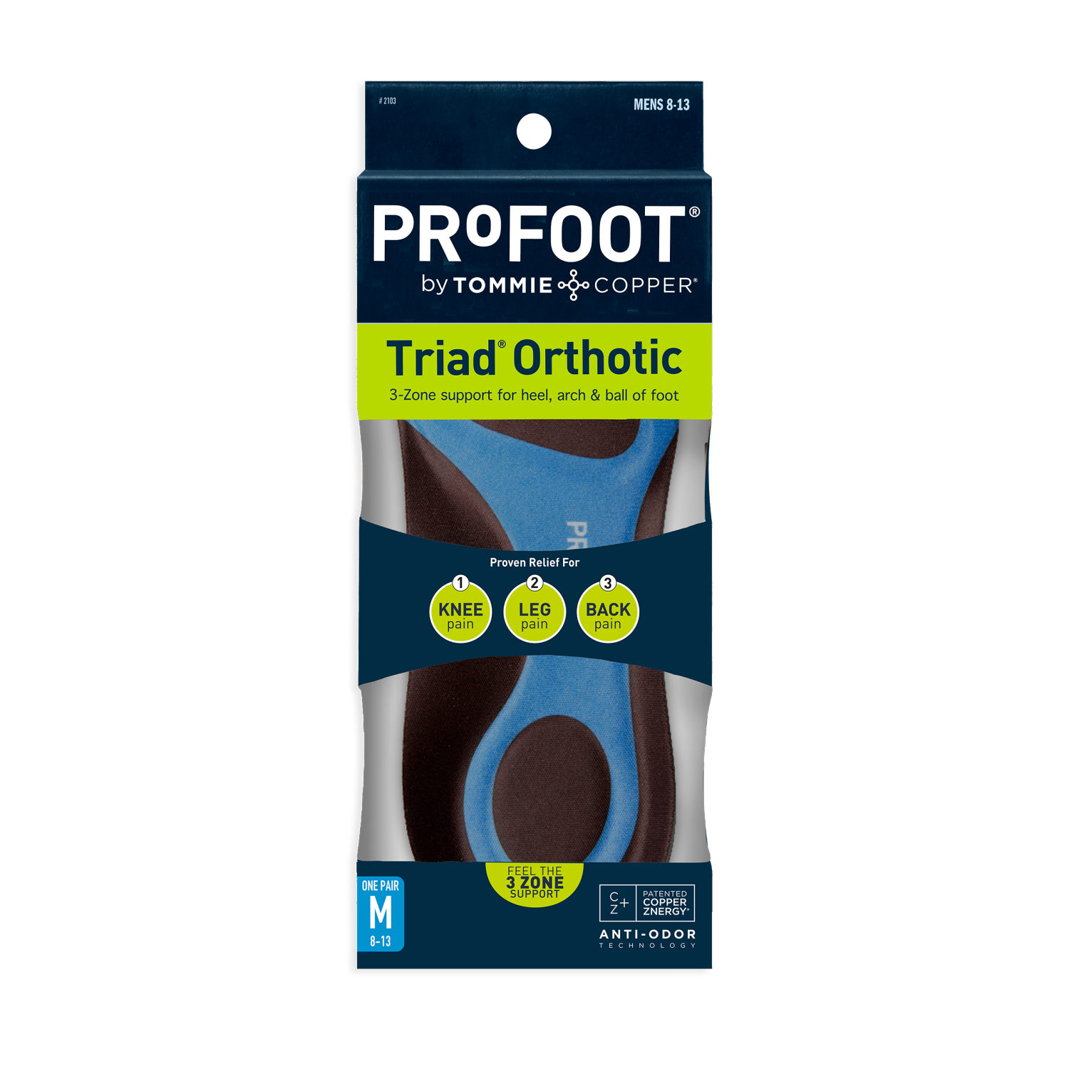 slide 1 of 1, Pro Foot Profoot Triad Orthotic Men's, 1 ct