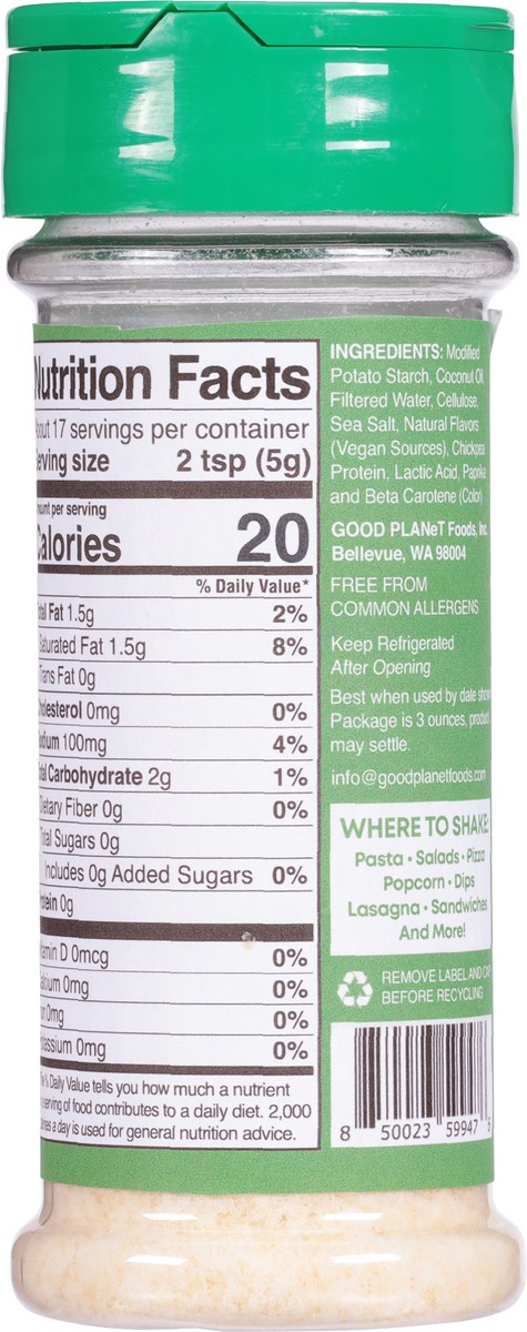 slide 7 of 14, GOOD PLANeT Grated Parmesan Style Plant-Based Cheese 3 oz, 3 oz
