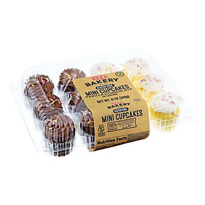 slide 1 of 1, H-E-B Select Ingredients Mini Cupcakes, Gluten Free, 12 ct