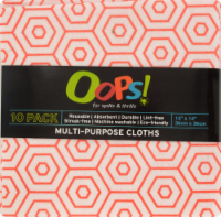 slide 1 of 1, Oops Multi-Purpose Cloth - 10 Pack - Orange - 14 x 14 Inch, 14 in x 14 in