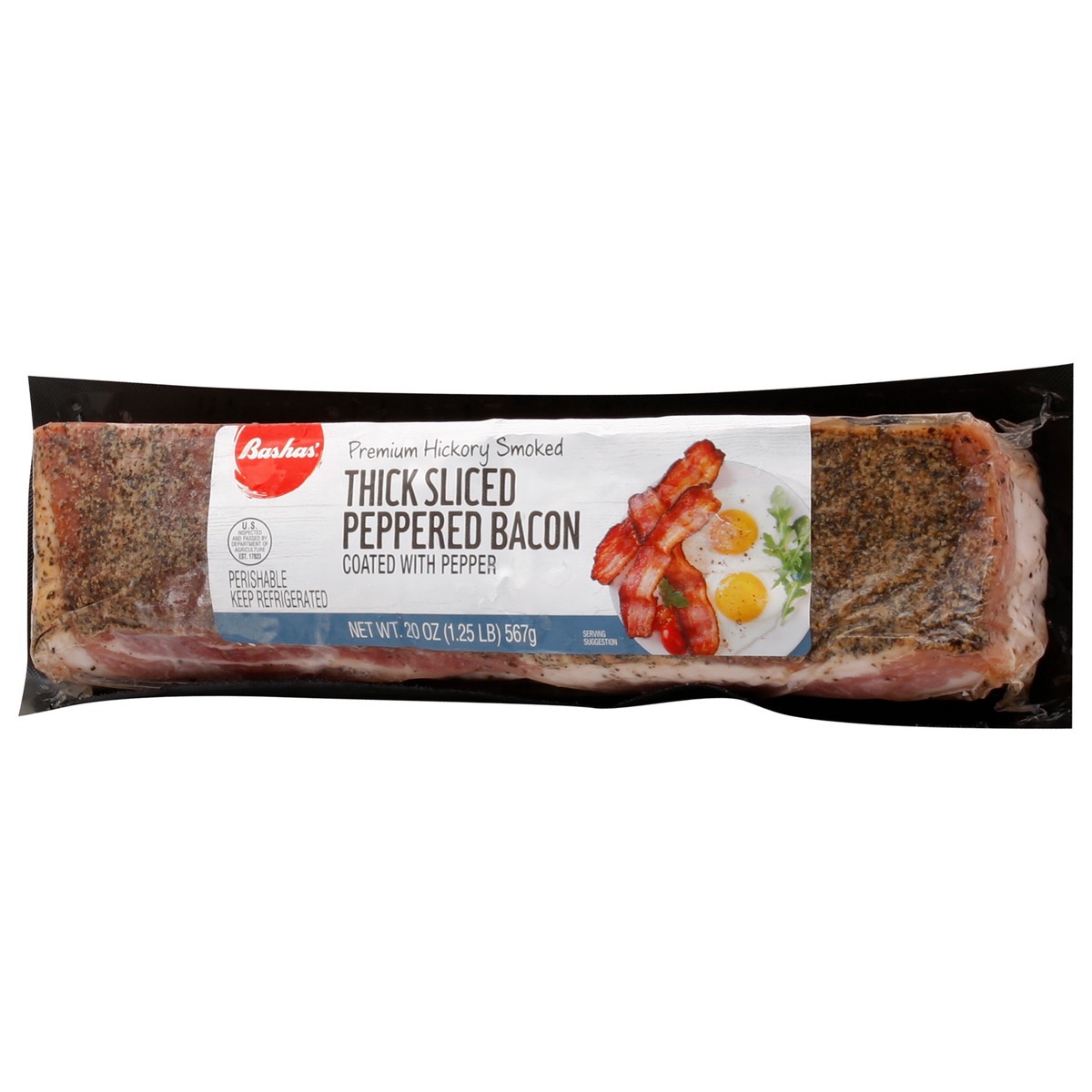 slide 10 of 14, Bashas Thk Slcd Pprcorn Bacon, 20 oz